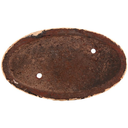 264 - A wagonplate, FOR REPAIRS ADVISE THE BRITISH WAGON CO LD, ROTHERHAM, cast iron, 8½