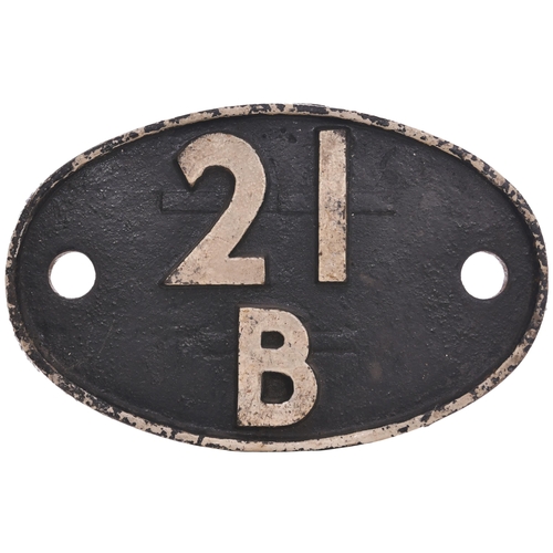 269 - A shedplate, 21B, Bournville (1948-February 1960), Bescot (June 1960-September 1963, when it was re-... 