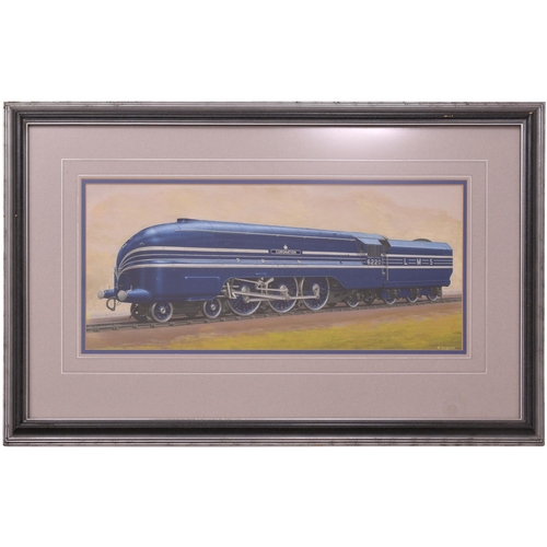 273 - An original painting, LMS, 6200, CORONATION, by M Secretan, a superb image of the famous locomotive,... 