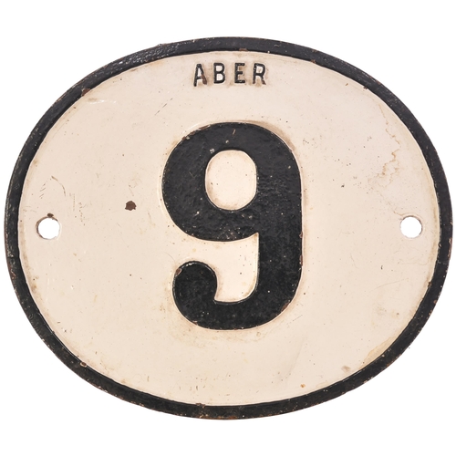 28 - A Rhymney Railway bridgeplate, ABER, 9, cast iron, 13