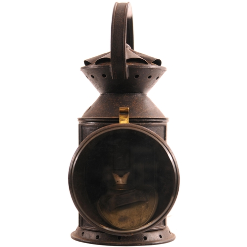 284 - An LB&SCR three aspect handlamp, with steel plates PETWORTH on the top and body, a brass company pla... 