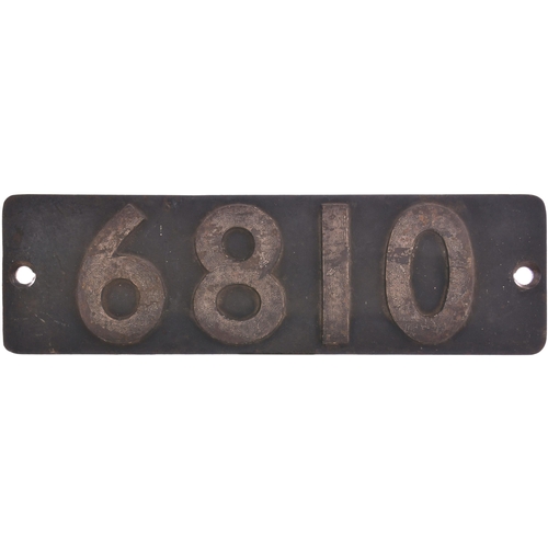 292 - A smokebox numberplate, 6810, from a GWR 6800 Grange Class 4-6-0 built at Swindon in November 1936 a... 