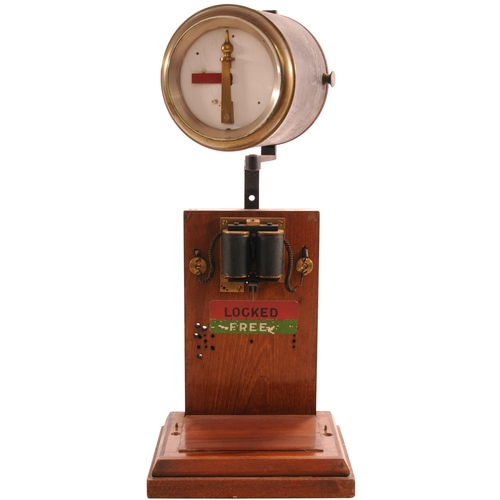 300 - An LSWR Sykes lock and block indicator, LOCKED/FREE TO TUNNEL JUNC, with semaphore repeater on top, ... 