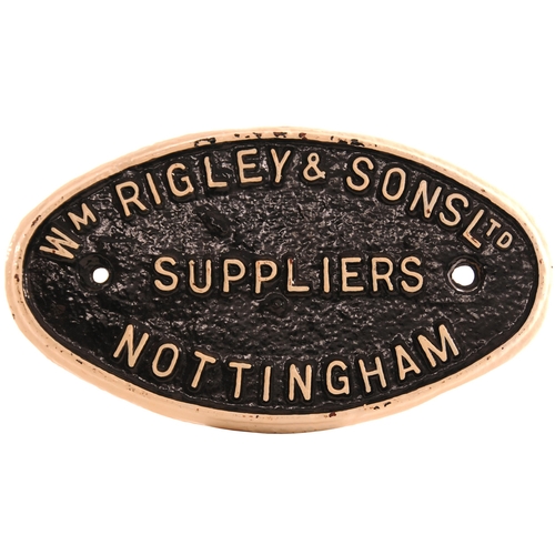 303 - A wagonplate, W M RIGLEY & SONS LTD, SUPPLIERS, NOTTINGHAM, cast iron, 10¾