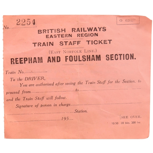 308 - A GER staff and ticket box, FOULSHAM-REEPHAM, from the Great Eastern County School to Wroxham route,... 