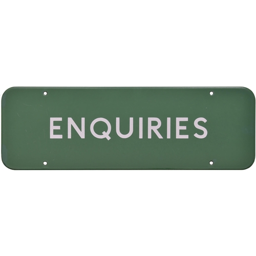 313 - A BR(S) doorplate, ENQUIRIES, (f/f), enamel, 18