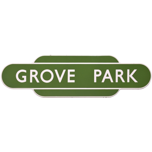 338 - A BR(S) totem sign, GROVE PARK, (f/f), from the New Cross to Orpington route, excellent colour and s... 