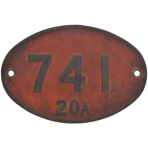 340 - A Rhodesia Railways cabside numberplate, 741, from a 3ft 6ins gauge Class 20A 4-8-2+2-8-4 Beyer Garr... 