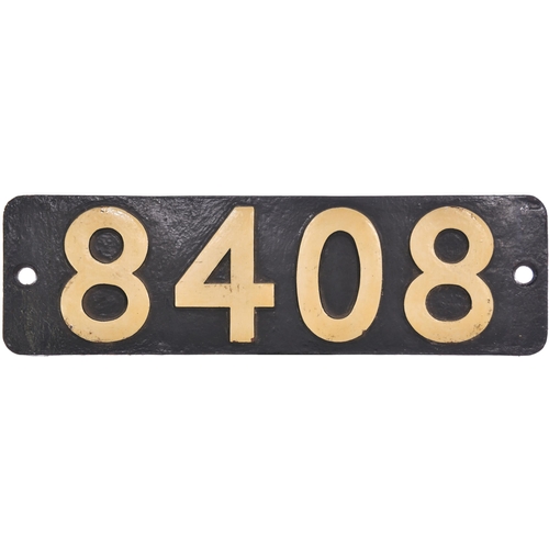 342 - A smokebox numberplate, 8408, from a (GWR) 9400 Class 0-6-0PT built by Bagnall, Works No 2918 in Jan... 