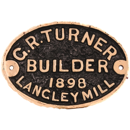 343 - A wagonplate, G R TURNER, BUILDERS, 1898, LANGLEY MILL, cast iron, 9½