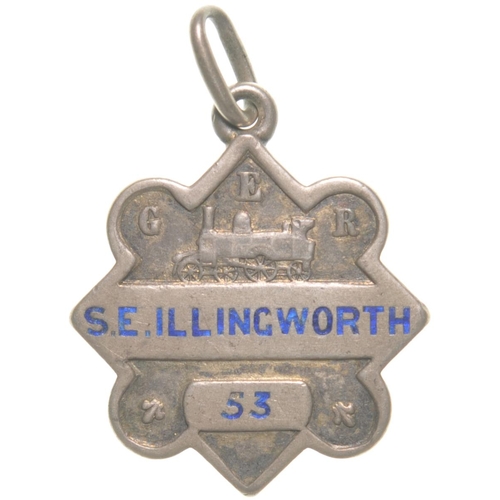 344 - A director's pass, GREAT EASTERN RAILWAY, S E ILLINGWORTH 53, silver, 1