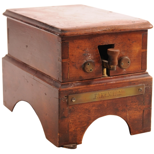 346 - An M&GN block bell with brass plate FAKENHAM, the bell mounted beneath the case. (Dispatch by Mailbo... 