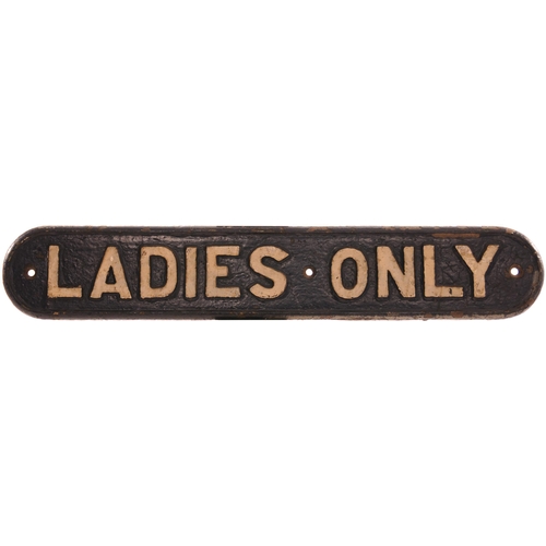 354 - An LNER doorplate, LADIES ONLY, cast iron, length 21¼