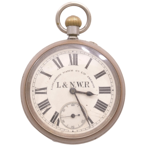 380 - An LNWR pocket watch, by the Lancashire Watch Company, London and Prescot, the face marked with the ... 