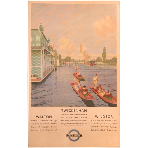 392 - A London Transport double royal poster, TWICKENHAM, WALTON, WINDSOR, by Chas Pears, a fine image of ... 