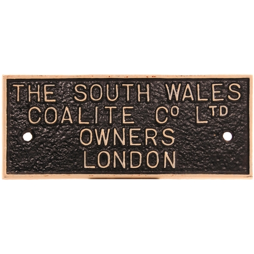 395 - A wagonplate, THE SOUTH WALES COALITE CO LTD, OWNERS, LONDON, cast iron, 10