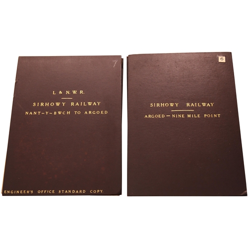 408 - A set of plans, LNWR SIRHOWY RAILWAY, NANT-Y-BWLCH TO ARGOED and ARGOED TO NINE MILE POINT, two volu... 