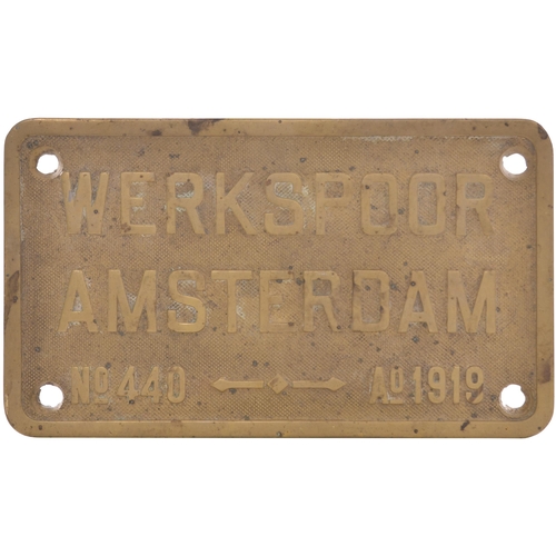 412 - A worksplate, WERKSPOOR, AMSTERDAM, 440, 1919, from a 3'6