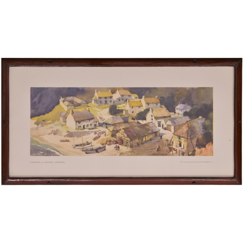 414 - A carriage print, CADGEWITH, VIA HELSTON, CORNWALL, by Jack Merriott, R.I, original frame. (Dispatch... 