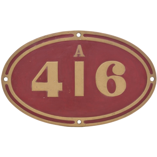 421 - A New Zealand cabside numberplate, A416, from a 3'6