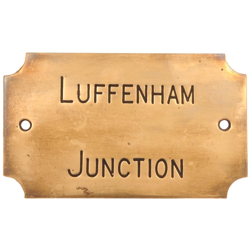 441 - A Midland Railway signal box shelf plate, LUFFENHAM JUNCTION, a box on the Leicester to Peterborough... 