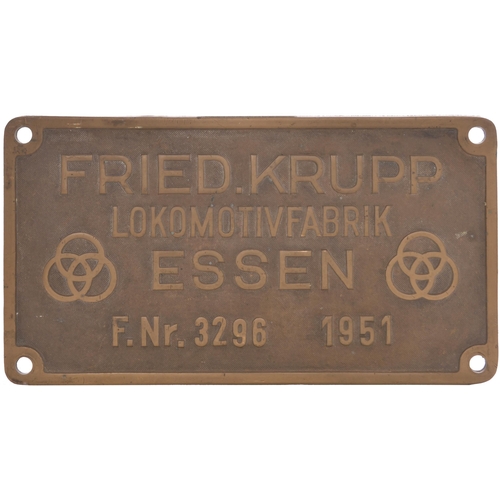 447 - A worksplate, KRUPP, 3296, 1951, from a 3'6