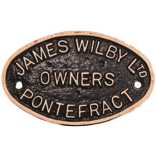 448 - A wagonplate, JAMES WILBY, OWNERS, PONTEFRACT, cast iron, 8