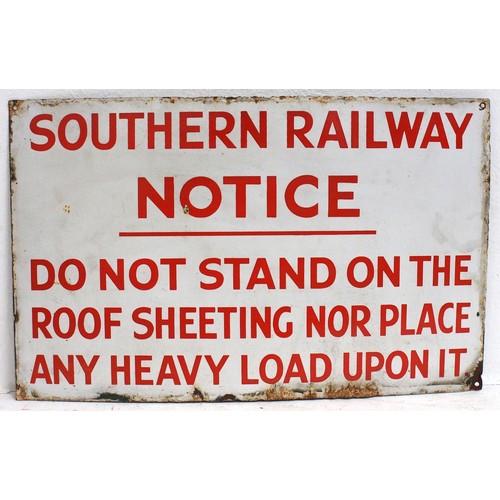 335 - Southern Railway enamel notice 