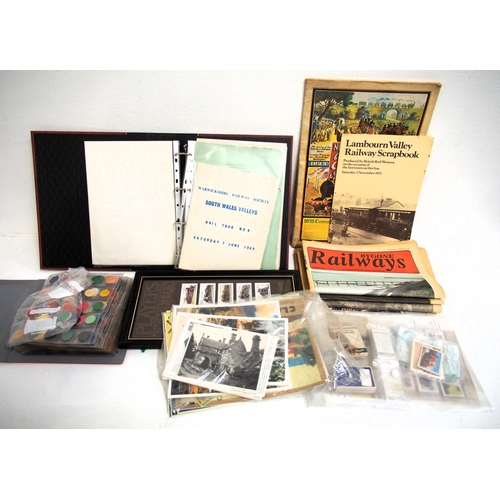 111 - Miscellaneous paperwork, framed & glazed etc - albums containing railtour information, photos, album... 