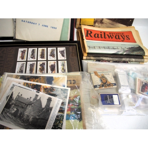 111 - Miscellaneous paperwork, framed & glazed etc - albums containing railtour information, photos, album... 