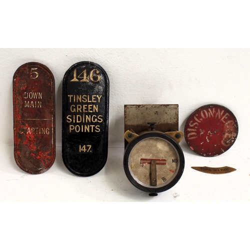 122 - Signal box items - SR C/I lever plates inc. 146 