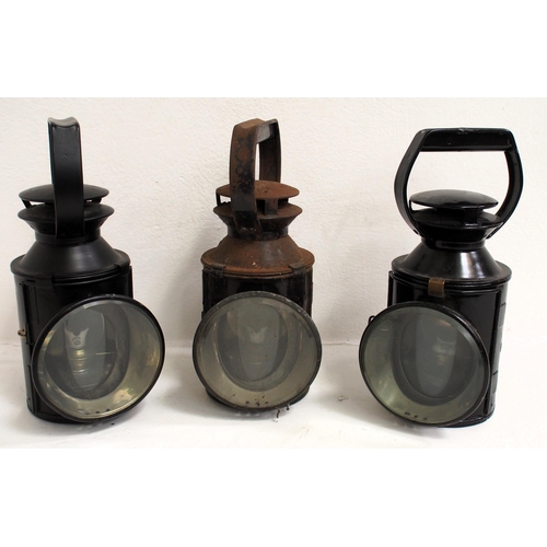 145 - British Railways 3 aspect handlamps, complete, two restored. (3) (Dispatch by Mailboxes/Collect from... 