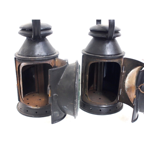 163 - London North Western 3 aspect handlamps - one stamped 