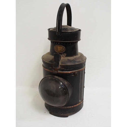 177 - Great Northern Railway large signal lamp case copper plated 