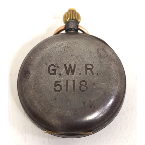 192 - Great Western Railway chronograph stop watch rear case engraving 