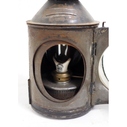 195 - London North Eastern Railway 3 aspect handlamp, brass plated 