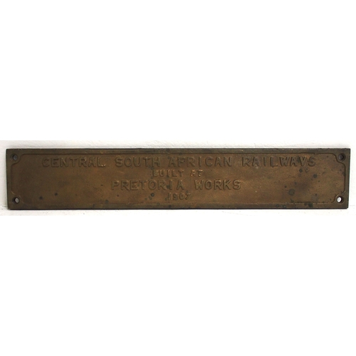 209 - Carriage step plate,  SAR, Pretoria, 1907, cast brass.