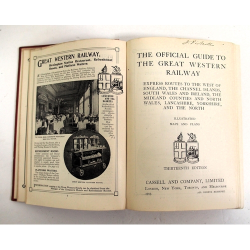 21 - Cassell's Official Guide TO THE Great Western Railway dated 1913. Red clothbound hardback covers sho... 