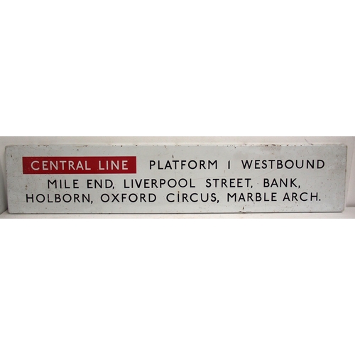 214 - London Underground Central Line flanged platform sign, 60