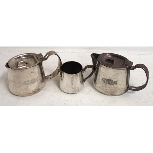 224 - Pullman Car Company silverware - teapot, hot water jug & small milk jug. (3) (Dispatch by Mailboxes/... 