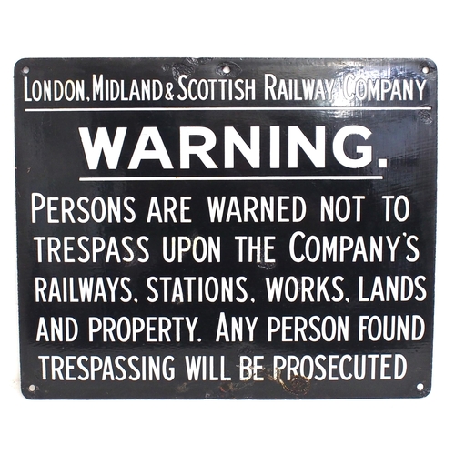 229 - London Midland & Scottish Railway enamel trespass notice (TPLM212) 22