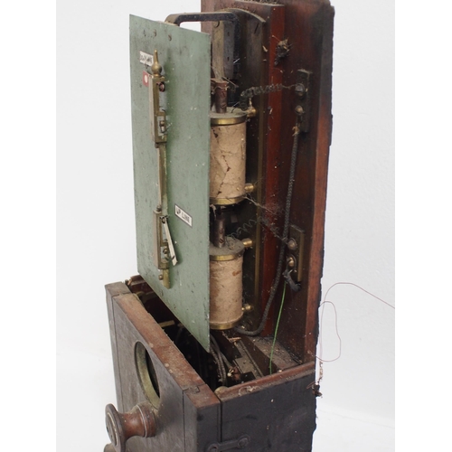 282 - Harper one wire two position block instrument, unfortunately fire damaged, hardwood case has scorchi... 