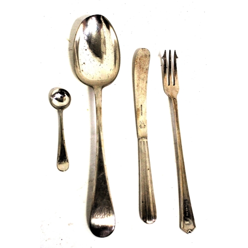 283 - Lancashire & Yorkshire Rly small mustard spoon, LSWR serving spoon, LMS Pickle Ford, LNWR dining sal... 