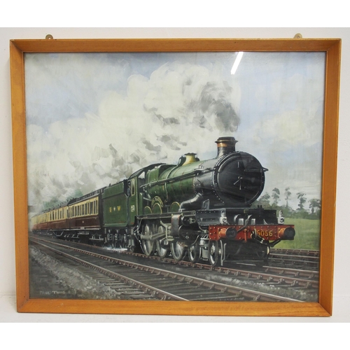 314 - Framed & glazed original oil painting of Castle 5056 at speed by Paul Twine (1977), 31