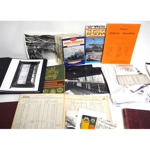 331 - Miscellaneous collection of S&T ephemera including signal box register from Great Missenden 1965, Wa... 