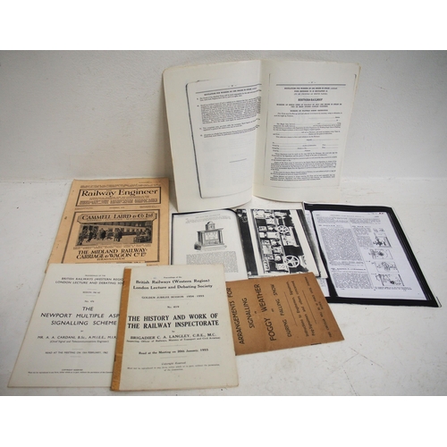 331 - Miscellaneous collection of S&T ephemera including signal box register from Great Missenden 1965, Wa... 