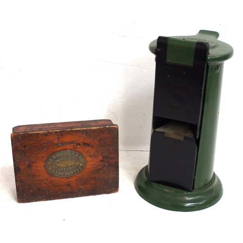 338 - Edmondson station booking office ticket dating press & matching box of typeset - nice matching pair ... 