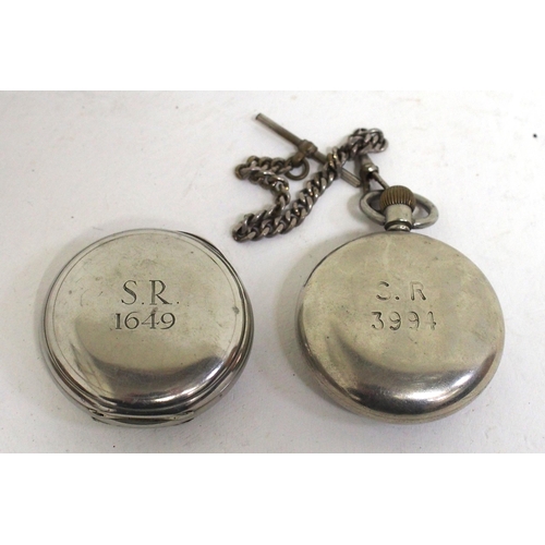 380 - Southern Railway pocket watch by Waltham, rear of case engraved SR 1649 missing winder, SR pocket wa... 