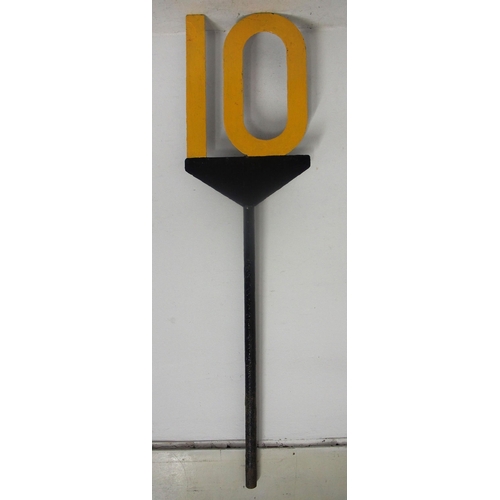 395 - British Railways steel lineside speed restriction board 