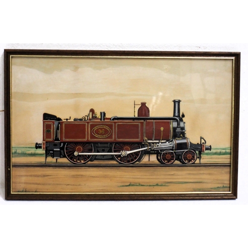 396 - Original painting of Metropolitan Railway 4-4-0 tank No 36, original artwork by F Moore who provided... 